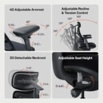 LiberNovo Omni Smart Dynamic Ergonomic Chair (Midnight Black) - Image 7