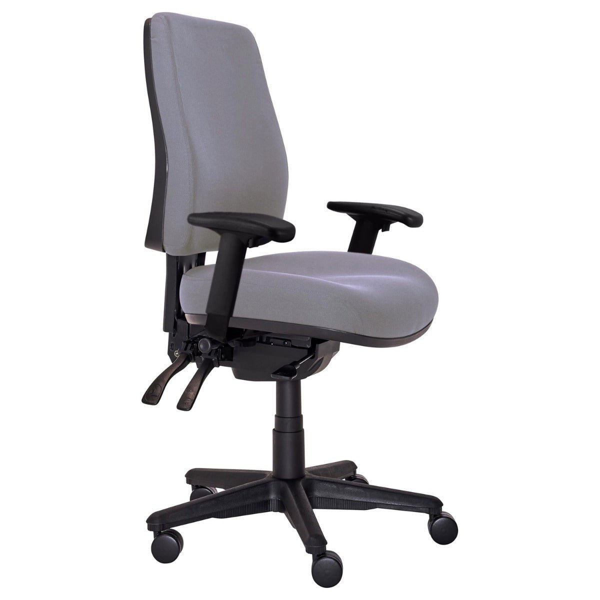 92b3a6d725d740a68ec77de50a512cdb.jpg Buro Roma 3 Lever High Back With Seat Slide With Arms Charcoal - Image 1