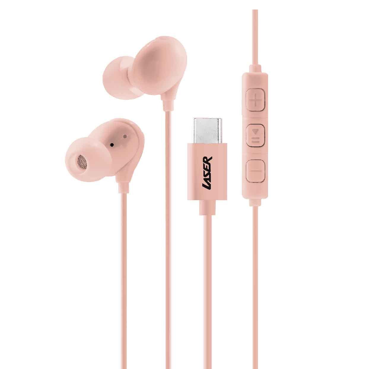 96dfa492613346e9b769aa8b68a10456.jpg Laser Wired In-Ear Earphones with In-Line Controls (Rose) - Image 1