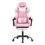 Artiss 2 Point Massage Gaming Office Chair Footrest (Pink) - Image 3