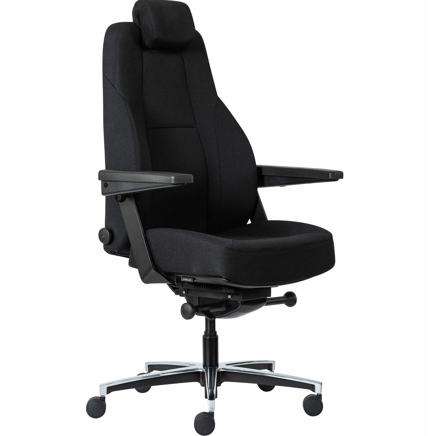 baffa0342c7c4e1dbb58b75b9cf806c1.jpg Buro Maverick 24/7 Controller Chair Heavy Duty With Arms Fabric Black - Image 1