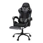 Artiss 2 Point Massage Gaming Office Chair Footrest (Grey)