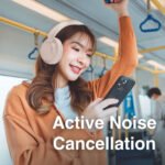 Laser Active Noise Cancelling Bluetooth Headphones (Pink) - Image 2