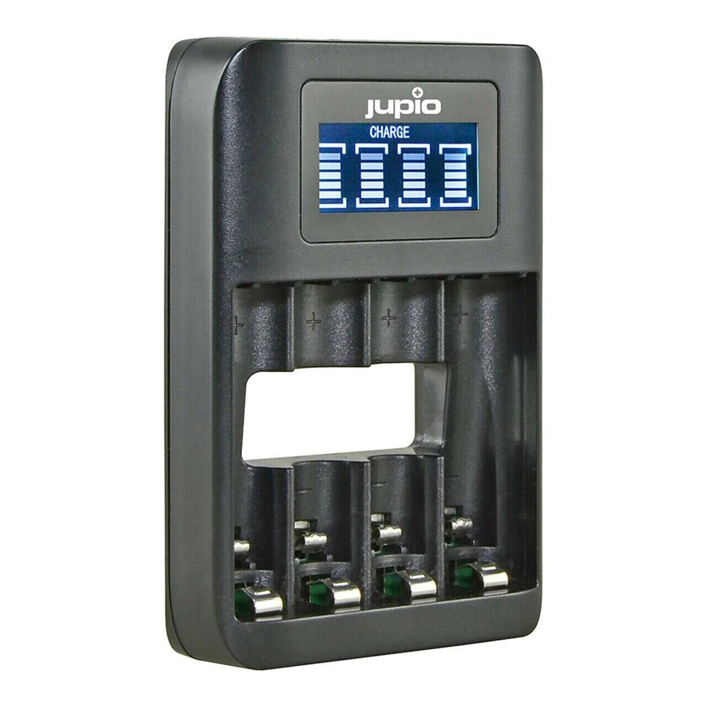 d6b798b2b57f402d88d8629176d9fe2a.jpg Jupio 4-Slot Octo Fast Battery Charger with LCD Screen For AA and AAA Batteries - Image 1