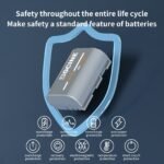 ZGCINE BT-LPE6P Camera Battery for Canon EOS R5 Mark II,R6 Mark II Camera (2600mAh Grey) - Image 4