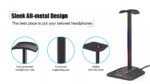 New Bee USB LED RGB Headphone Stand with 2 Charging Ports - Image 2