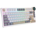 Royal Kludge RK N80 Tri mode RGB Hot Swap Keyboard - Red Switch (Pearly Dawn) - Image 2