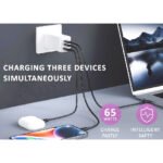 Sansai 65W GaN Charger Fast 3-Port USB-C USB-A Charging Travel Adapter - Image 3