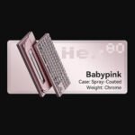 Qwertykeys QK&ATK HEX80 8K HE Wired Magnetic Custom Keyboard (Spray-coated Babypink) - Image 2