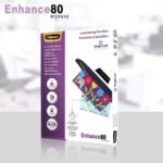 Fellowes Enhance Laminating Pouch Gloss 80 Micron A4 Clear Pack 100 - Image 2