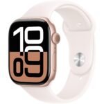 Apple Watch Series 10 46mm Rose Gold Aluminium Case GPS + Cellular Sport Band (M/L)[Light Blush]