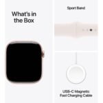 Apple Watch Series 10 46mm Rose Gold Aluminium Case GPS + Cellular Sport Band (M/L)[Light Blush] - Image 9