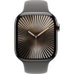 Apple Watch Series 10 46mm Natural Titanium Case GPS + Cellular Sport Band (S/M)[Stone Grey] - Image 2