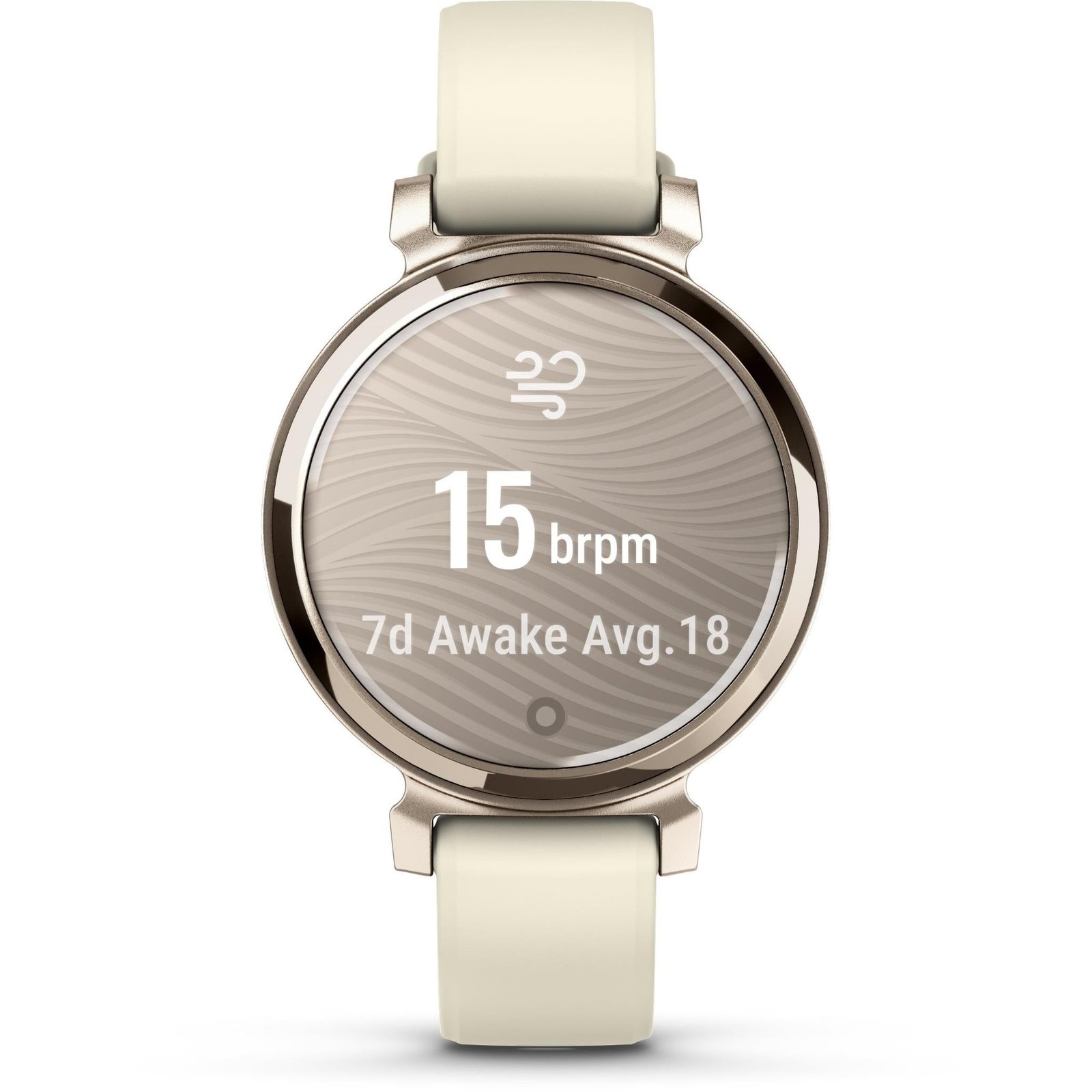 675851-Product-0-I-638404527609311091.jpg Garmin Lily® 2, Cream Gold with Coconut Silicone Band - Image 1