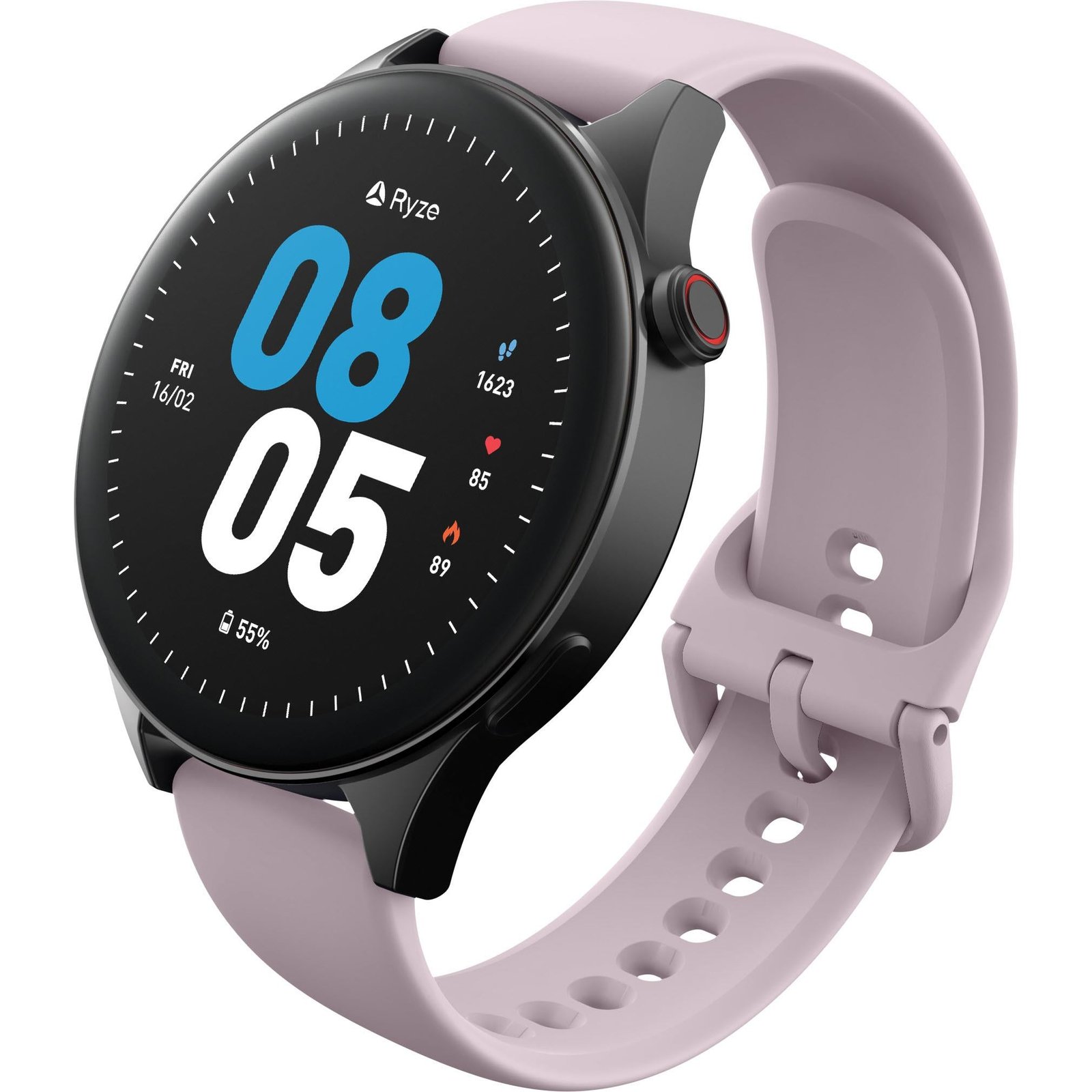 678225-Product-0-I-638439793204804257_e0aaeae2-ec19-4022-b80d-607d7c469463.jpg Ryze Wave Smart Watch MP3 (Lilac/Black) - Image 1