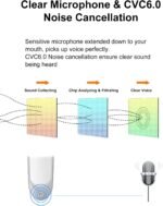 New Bee Bluetooth Handsfree Earpiece with Noise-Canceling Mic (White) - Image 4
