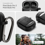Spigen Google Pixel Buds Pro 2 / Pro Rugged Armor Headset and Earphone - Black - Image 2