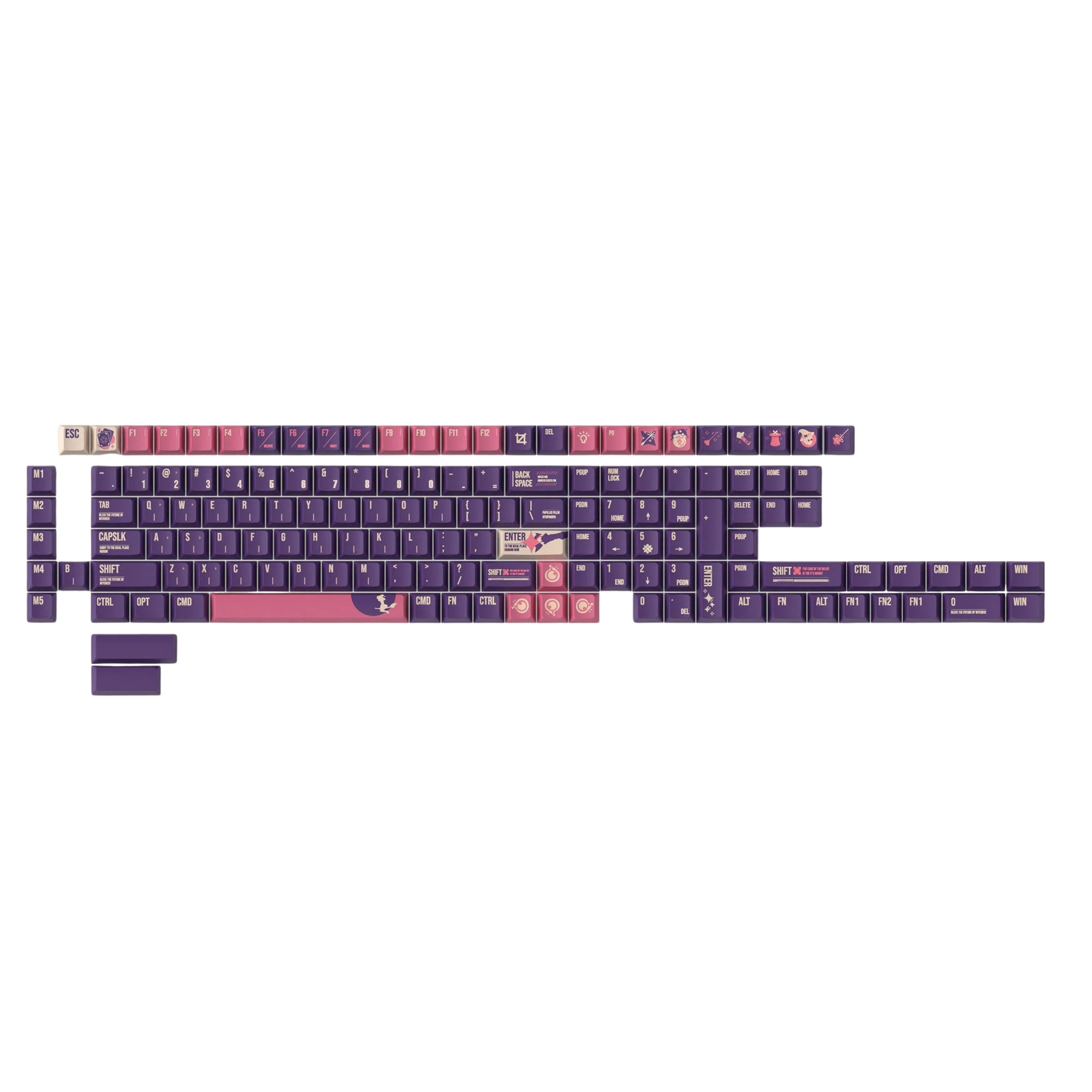 710d4197dcbd44e3bdf0c5525aabc937.png Keychron Cherry Profile Dye-Sub PBT Full Keycap Set (Lunar Witch) - Image 1