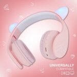 PowerLocus Bobo Kids Bluetooth Headphone Cat Ears Purple/Pink - Image 2