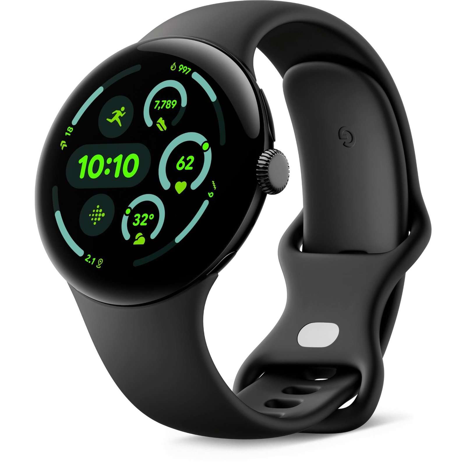 780382-Product-0-I-638590362003334572_61d697b8-16bf-4324-ad9e-d50428cb2ca3.jpg Google Pixel Watch 3 Wi-Fi 45mm (Matte Black with Obsidian Active Band) - Image 1
