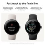Google Pixel Watch 3 Wi-Fi 45mm (Matte Black with Obsidian Active Band) - Image 8