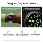 Google Pixel Watch 3 Wi-Fi 45mm (Matte Black with Obsidian Active Band) - Image 9