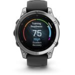 Garmin fenix® E 47mm Stainless Steel with Black Band - Image 6