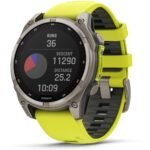 Garmin fenix® 8 47mm SOLAR Sapphire Edition Bare Titanium with Amp Yellow + Graphite Band - Image 5