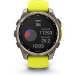 Garmin fenix® 8 47mm SOLAR Sapphire Edition Bare Titanium with Amp Yellow + Graphite Band - Image 6