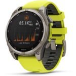 Garmin fenix® 8 47mm SOLAR Sapphire Edition Bare Titanium with Amp Yellow + Graphite Band - Image 7