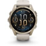 Garmin fenix® 8 43mm AMOLED Saphire Edition Soft Gold with Fog Grey Band - Image 3