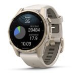 Garmin fenix® 8 43mm AMOLED Saphire Edition Soft Gold with Fog Grey Band - Image 4