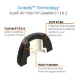Comply Headphone Ear Tips for AirPods Pro 1 & 2 Gen (Black) [Small] - Image 2
