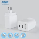 Laser 65W GaN USB Wall Charger with 4 International Plug Adaptors (White) - Image 3