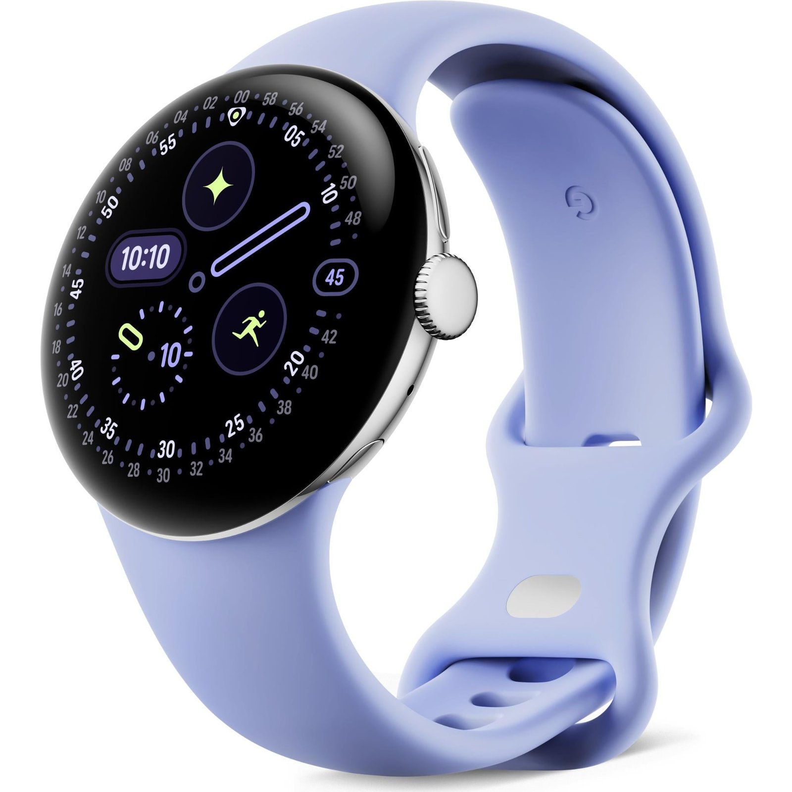 829986-Product-0-I-638907298802824990.jpg Google Pixel Watch 4 LTE 41mm (Polished Silver with Iris Active Band) - Image 1