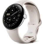 Google Pixel Watch 4 LTE 45mm (Polished Silver Aluminium with Porcelain Active Band)