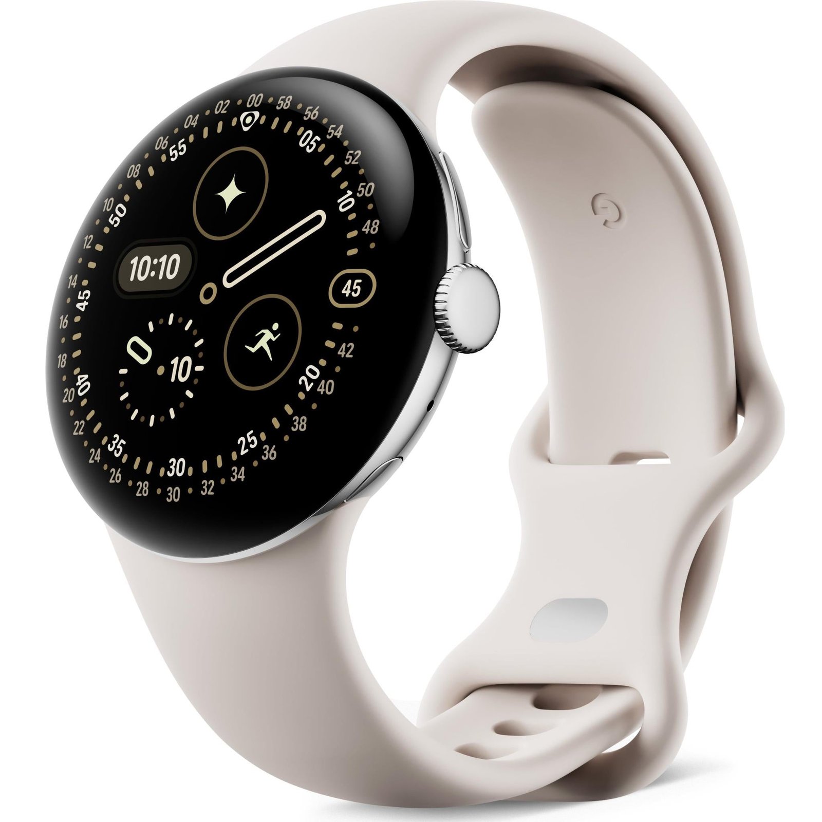 829990-Product-0-I-638913250222246910.jpg Google Pixel Watch 4 LTE 45mm (Polished Silver Aluminium with Porcelain Active Band) - Image 1