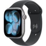Apple Watch Series 11 46mm Space Grey Aluminium Case GPS Sport Band (M/L) [Black]