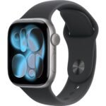 Apple Watch Series 11 42mm Space Grey Aluminium Case GPS + Cellular Sport Band (M/L) [Black]