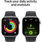 Apple Watch Series 11 42mm Space Grey Aluminium Case GPS + Cellular Sport Band (M/L) [Black] - Image 4