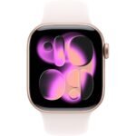 Apple Watch Series 11 42mm Rose Gold Aluminium Case  GPS + Cellular Sport Band (M/L) [Light Blush] - Image 2