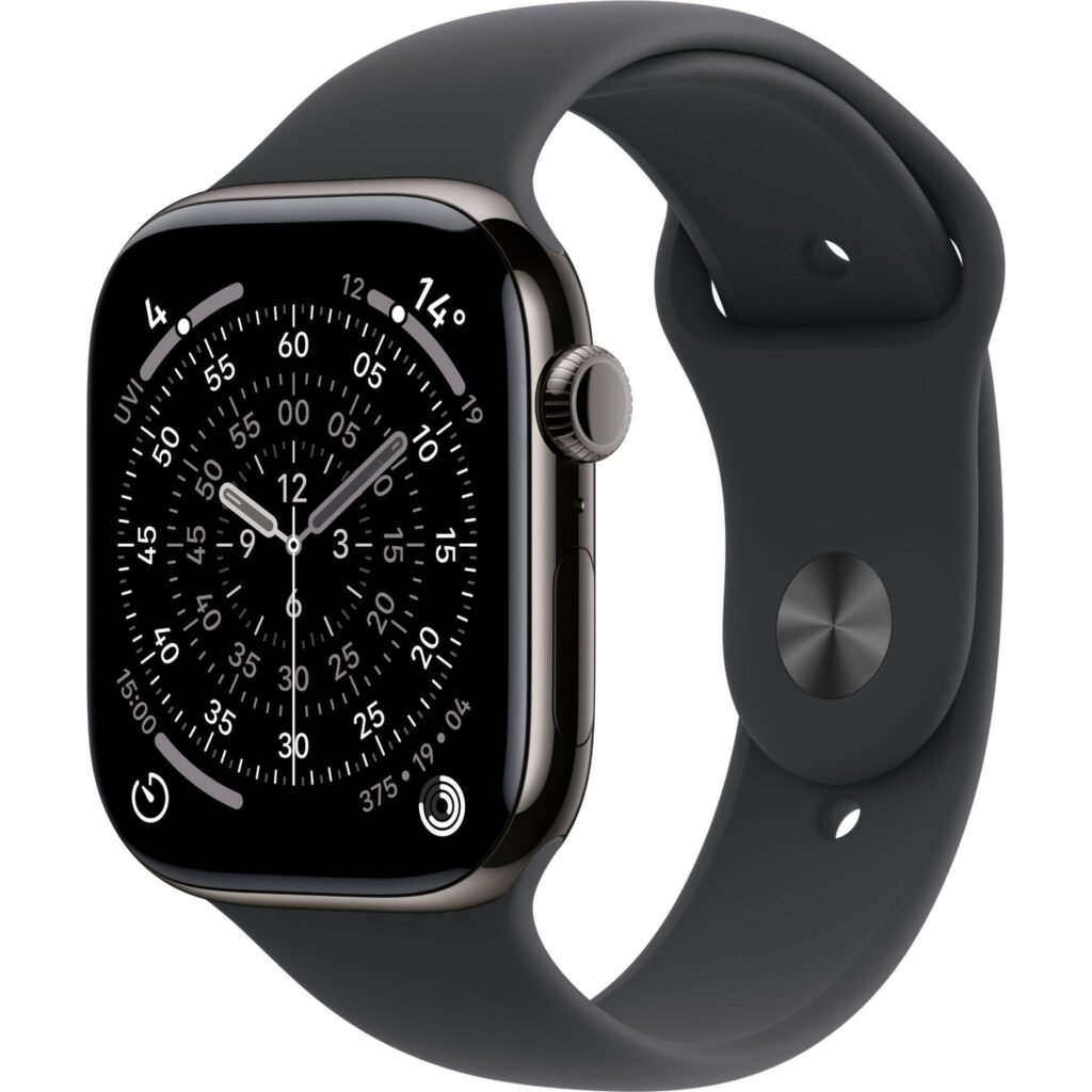 Apple Watch Series 11 42mm Slate Titanium Case GPS + Cellular Sport Band (M/L) [Black]