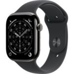 Apple Watch Series 11 42mm Slate Titanium Case GPS + Cellular Sport Band (M/L) [Black]