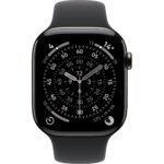 Apple Watch Series 11 42mm Slate Titanium Case GPS + Cellular Sport Band (M/L) [Black] - Image 2