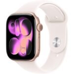Apple Watch Series 11 46mm Rose Gold Aluminium Case GPS + Cellular Sport Band (M/L)[Light Blush]