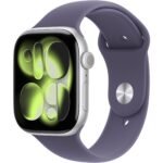 Apple Watch Series 11 46mm Silver Aluminium Case GPS + Cellular Sport Band (M/L) [Purple Fog]