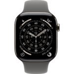 Apple Watch Series 11 46mm Natural Titanium Case GPS + Cellular Sport Band (S/M) [Stone Grey] - Image 2