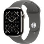 Apple Watch Series 11 46mm Natural Titanium Case GPS + Cellular Sport Band (M/L) [ Stone Grey]