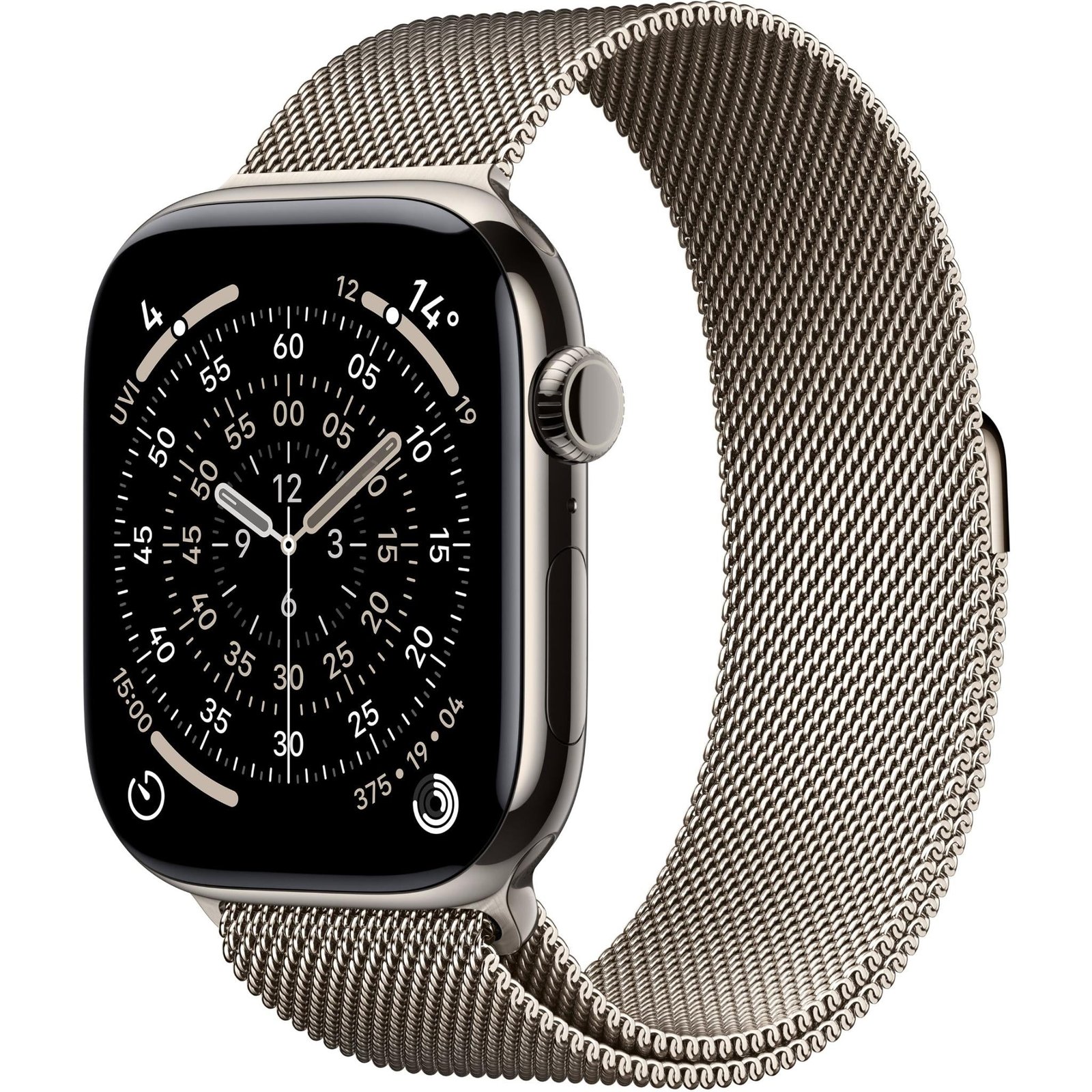 835976-Product-0-I-638932378804919647.jpg Apple Watch Series 11 46mm Natural Titanium Case GPS + Cellular Natural Milanese Loop (S/M) - Image 1