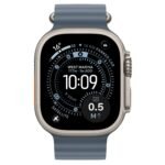 Apple Watch Ultra 3 49mm Natural Titanium Case GPS + Cellular Ocean Band (Anchor Blue) - Image 2